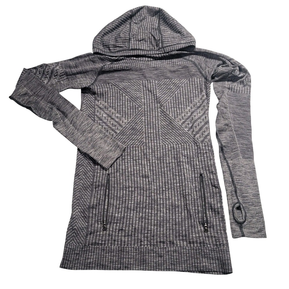 Lululemon Rest Less Hoodie Grey Space Dye Jacquard Seamless Running‎ Pullover